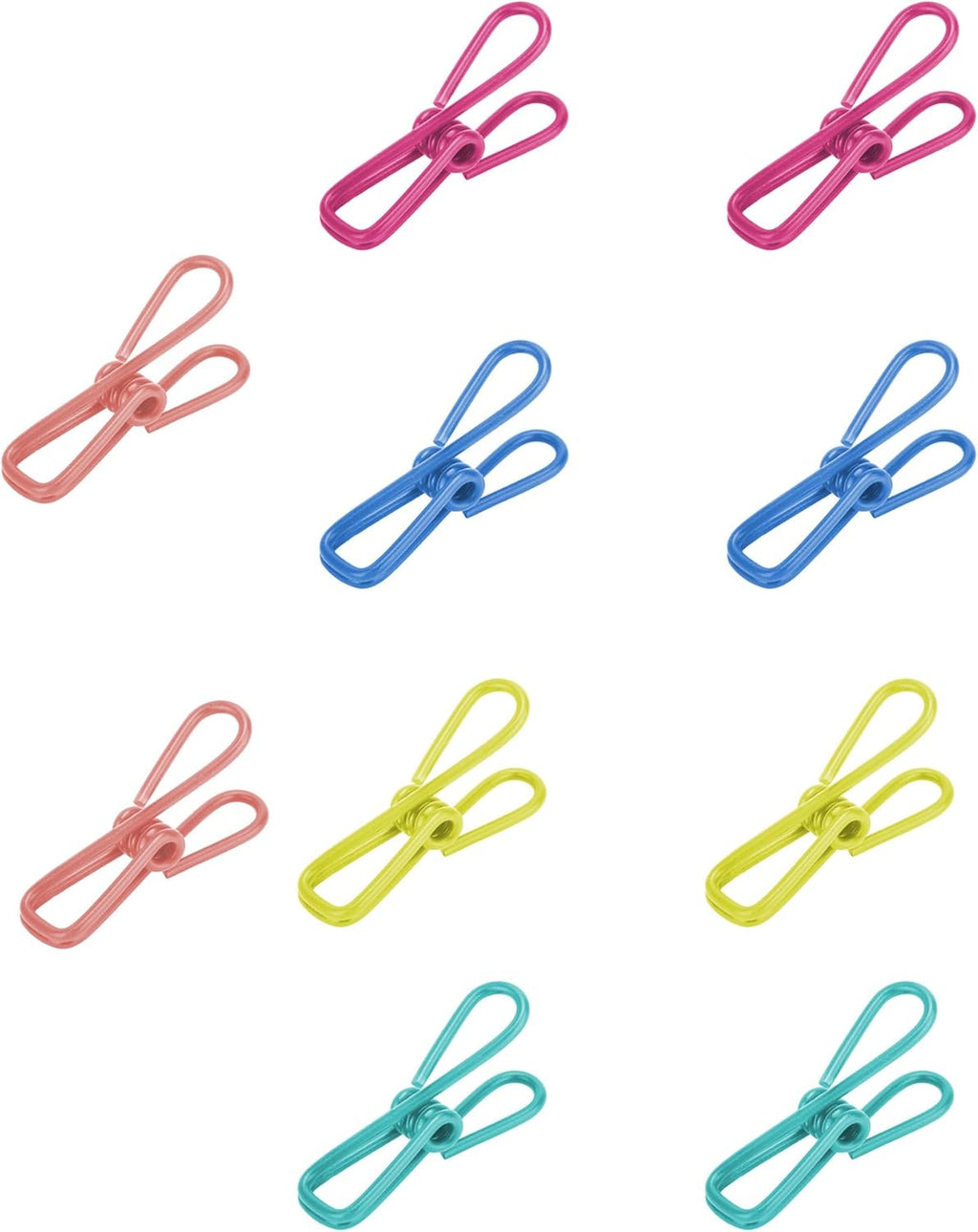 10 Pack Colorful Metal Clips, Multi-Purpose Strong Wire Clamps for Food Bag Sealing, Clothes, Papers, Household and Office Use