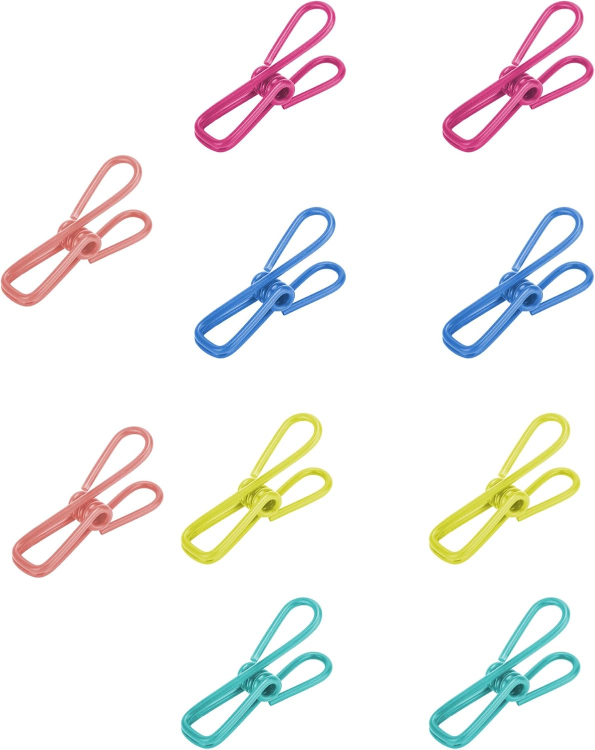 10 Pack Colorful Metal Clips, Multi-Purpose Strong Wire Clamps for Food Bag Sealing, Clothes, Papers, Household and Office Use