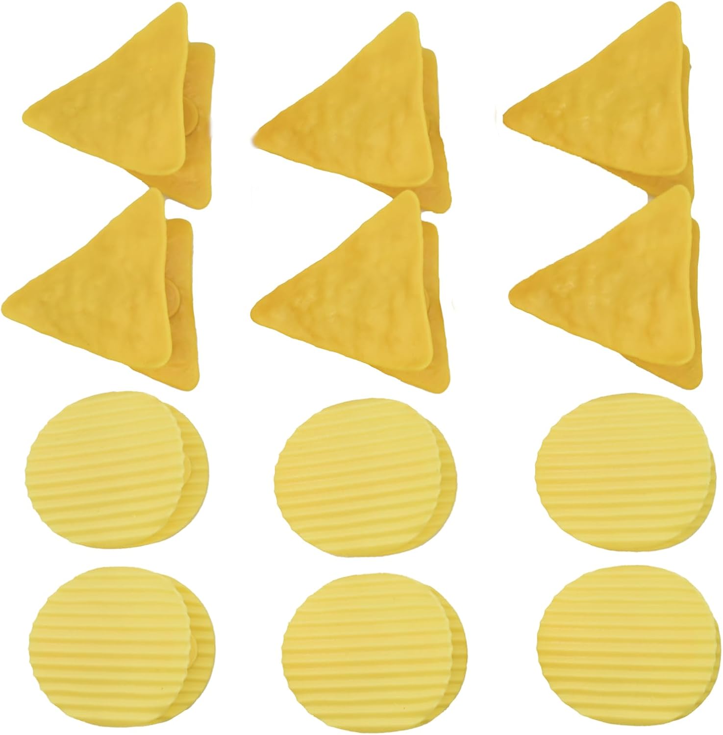 12 Pack Creative Potato Chip Shape Bag Clips, Fun Snack Seal Clips for Chips, Coffee Bags, Bread, Food Storage, Cute Cartoon Style
