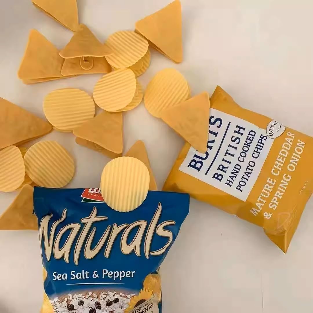 12 Pack Creative Potato Chip Shape Bag Clips, Fun Snack Seal Clips for Chips, Coffee Bags, Bread, Food Storage, Cute Cartoon Style
