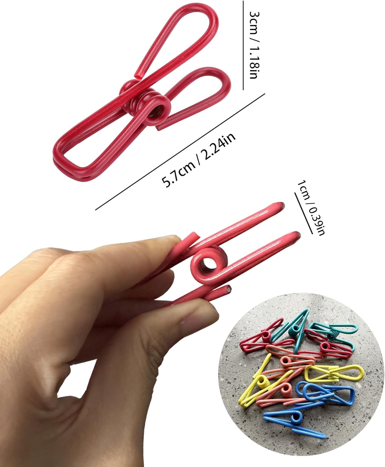 10 Pack Colorful Metal Clips, Multi-Purpose Strong Wire Clamps for Food Bag Sealing, Clothes, Papers, Household and Office Use