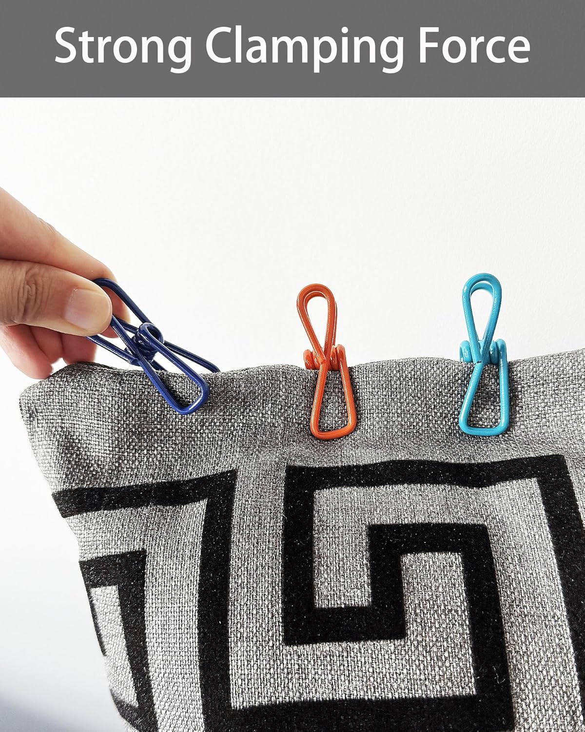 10 Pack Colorful Metal Clips, Multi-Purpose Strong Wire Clamps for Food Bag Sealing, Clothes, Papers, Household and Office Use